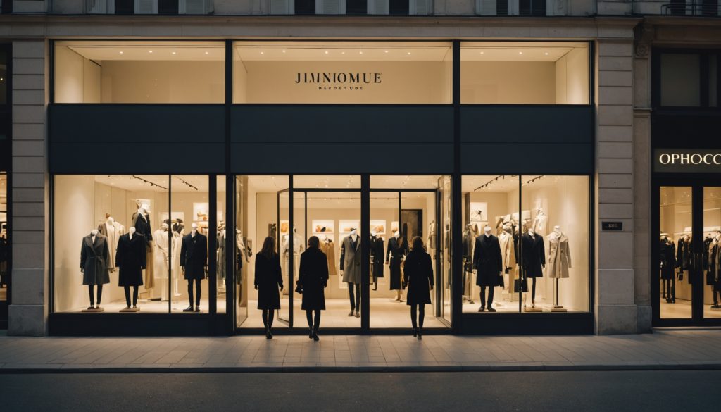 Façade d'un magasin de prêt-à-porter en centre-ville