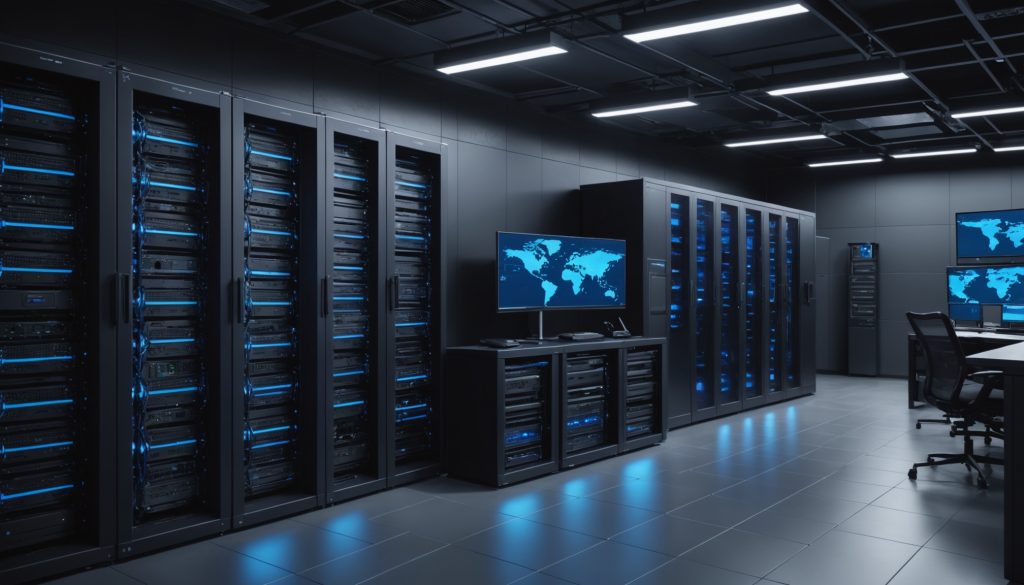 Infrastructure GPU souveraine pour la cybersécurité, salle serveurs
