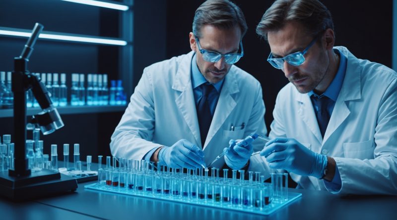 Scientifique analysant des échantillons d'immunothérapie en laboratoire