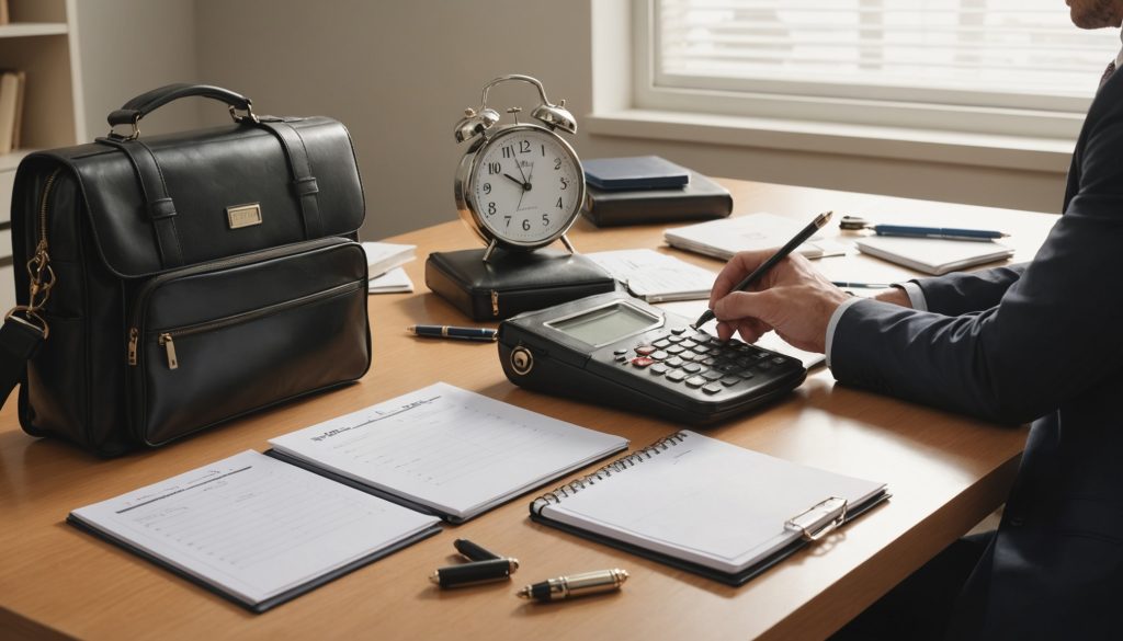 Scène de bureau professionnelle illustrant l'organisation du temps de travail à la rentrée scolaire