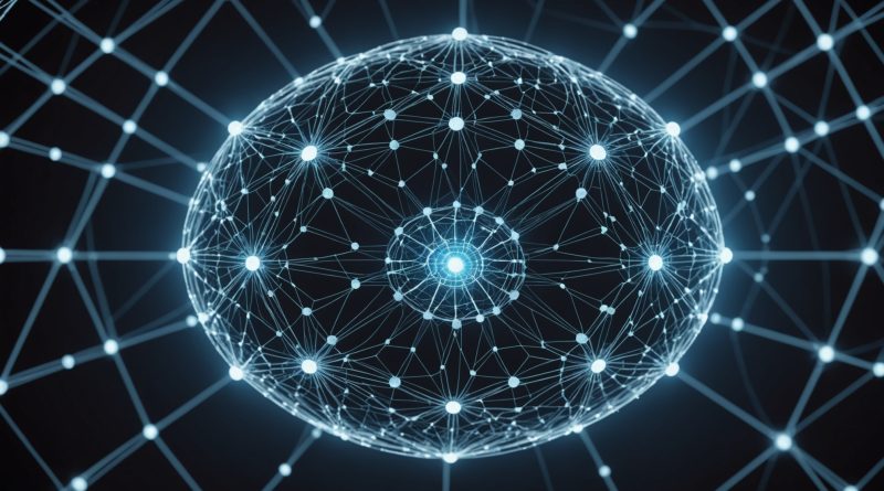Illustration abstraite d'un reseau neuronal topologique europeen, securite des donnees
